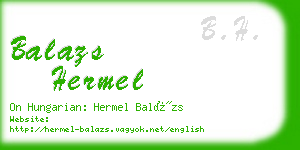 balazs hermel business card
